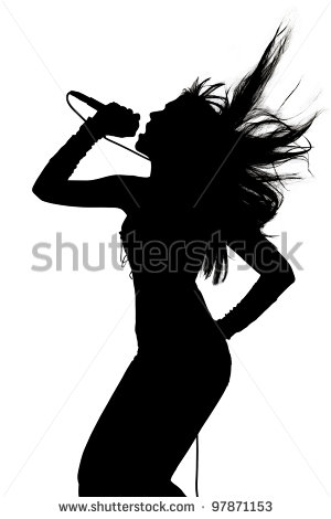 Female Singing Silhouette Stock Photo 97871153   Shutterstock