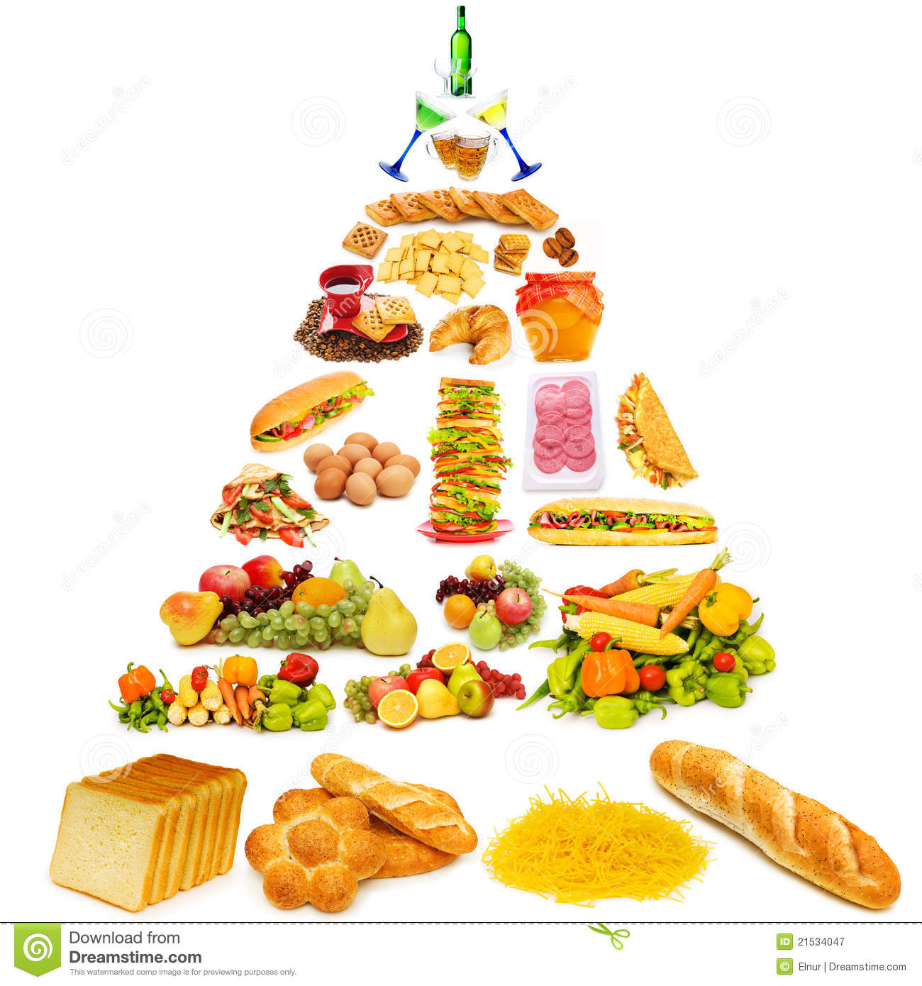 Food Pyramid   Lots Of Items Royalty Free Stock Photography   Image