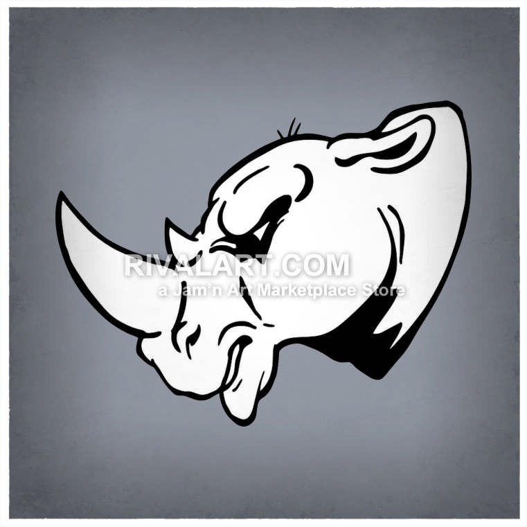 Home   Mascot Clipart   Rhino Clipart   Rhinoceros Mascot Head