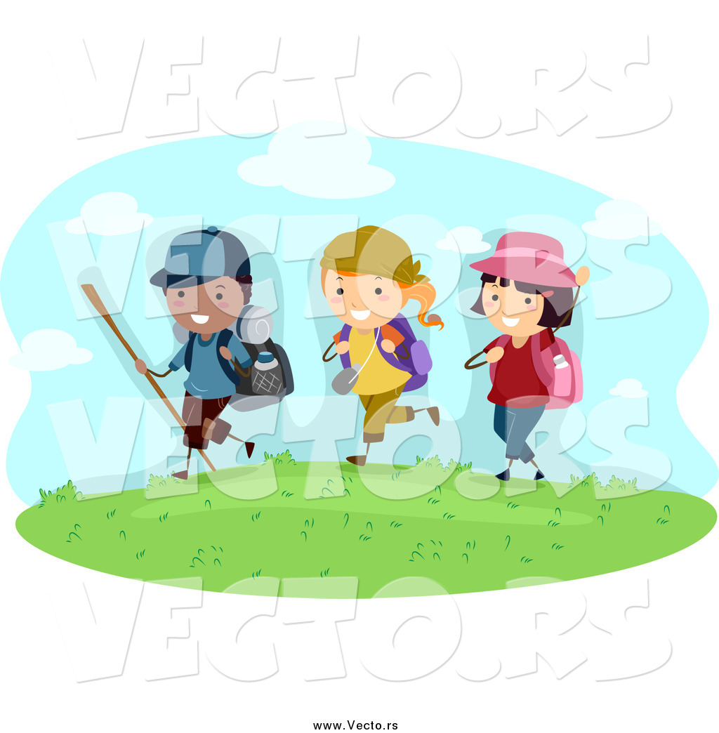 Larger Preview  Vector Of Happy Summer Camp Kids Hiking By Bnp Design    