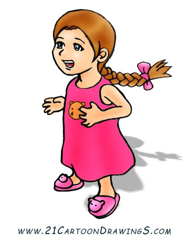 Little Girl Drawing Clip Art Pictures 1