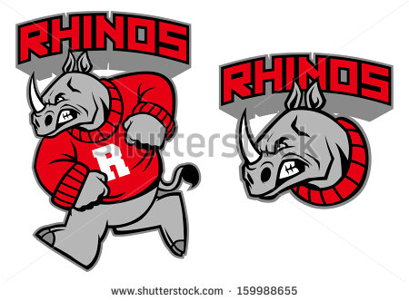 Mean Rhino Clipart Rhino Mascot   Stock Vector