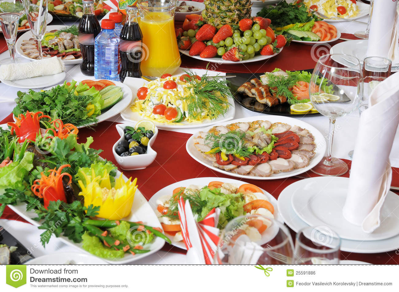 On A Table There Is A Lot Of Food  Royalty Free Stock Image   Image    