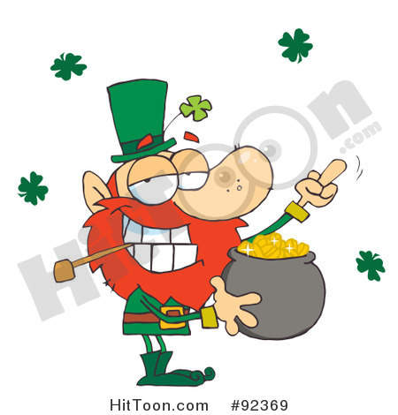 Rf  Clipart Illustration Of A Leprechaun Holding Up His Middle Finger