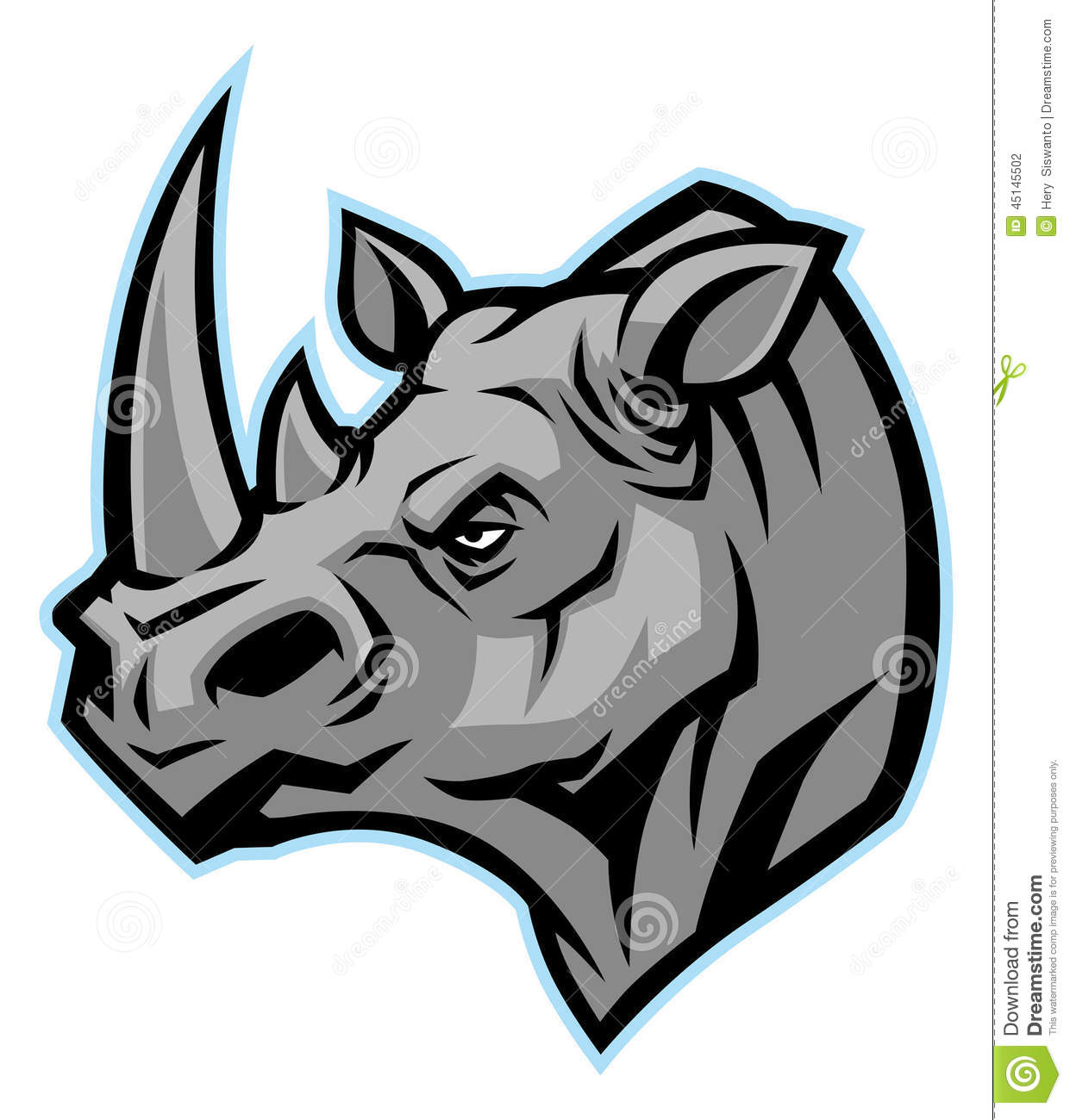 Rhino Head Mascot Stock Vector   Image  45145502
