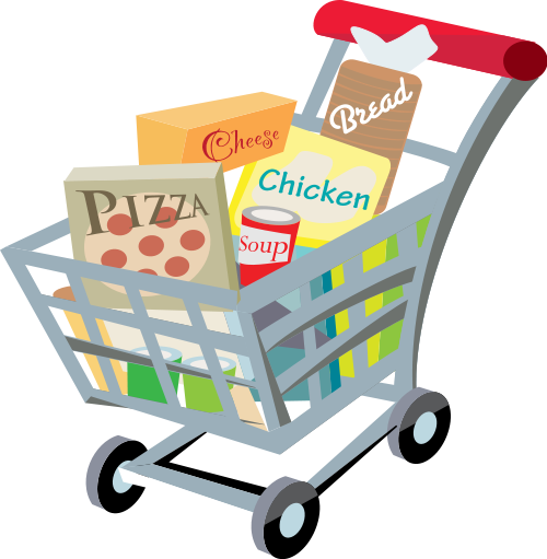 Shopping Cart With Food Clip Art 2 Svg