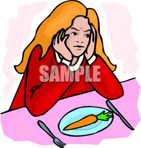 Angry Girl Clipart An Angry Looking Girl Refusing To Eat A Carrot On