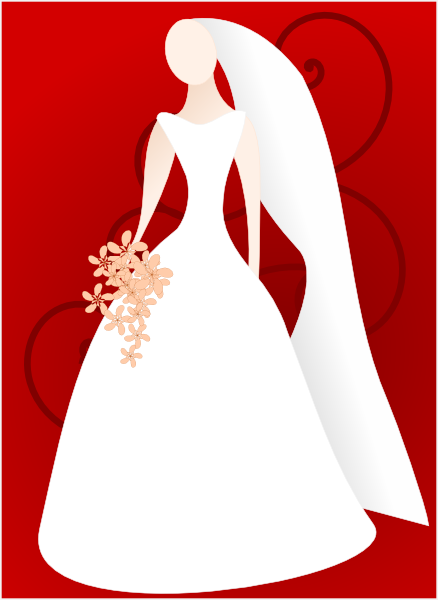 Bride Wearing Gown Clip Art At Clker Com   Vector Clip Art Online    
