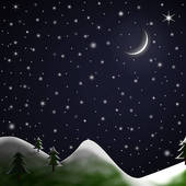 Christmas Scene   Starry Snowy Night   Clipart Graphic