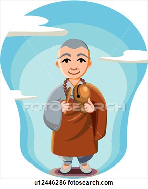 Clip Art Of Buddhism Over 60 Years Old Wooden Gong Old Buddhist