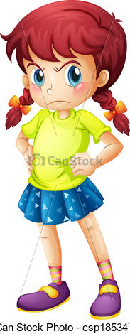 Clipart Of An Angry Young Girl   Illustration Of An Angry Young Girl