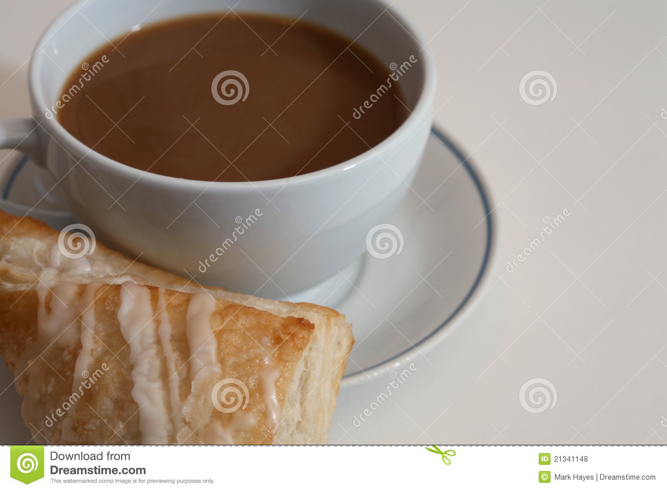 Coffee And Pastry On White Royalty Free Stock Photos   Image  21341148