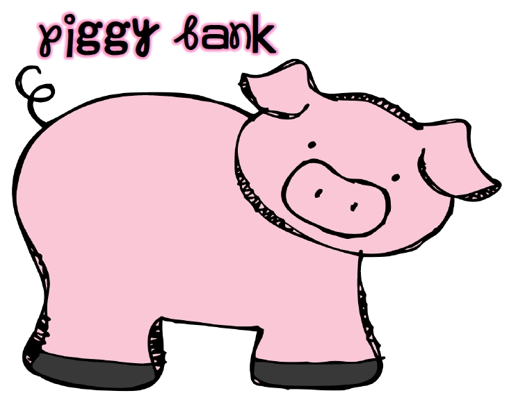 Cute Piggy Bank Clipart Pennies In The Piggy Bank 