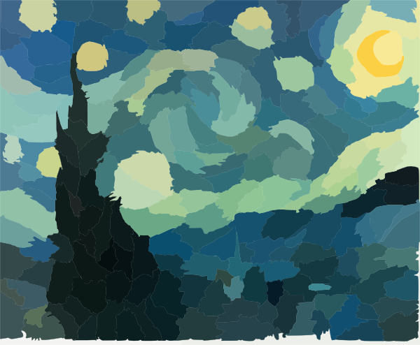 Gogh Starry Night Clip Art At Clker Com   Vector Clip Art Online    
