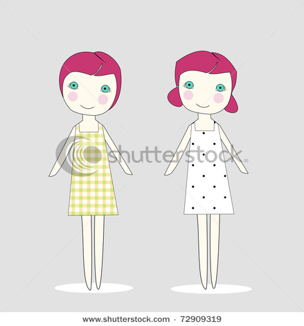 Identical Twins Girls Clip Art