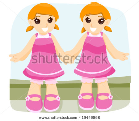 Identical Twins Stock Vectors   Vector Clip Art   Shutterstock