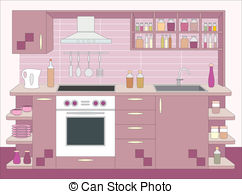 Kitchen Furniture  Interior Vector Clip Art