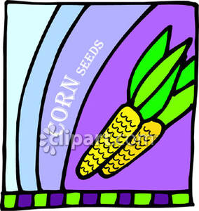 Packet Of Corn Seeds   Royalty Free Clipart Picture