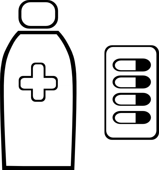 Pill Bottle Outline Pills Clip Art   Vector Clip