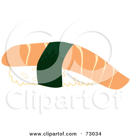 Royalty Free  Rf  Clipart Illustration Of Raw Salmon And Ebi By Sushi