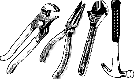 Tools Clip Art Black And White Tools  Image Building Png