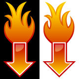 Arrow With Flames Royalty Free Stock Image
