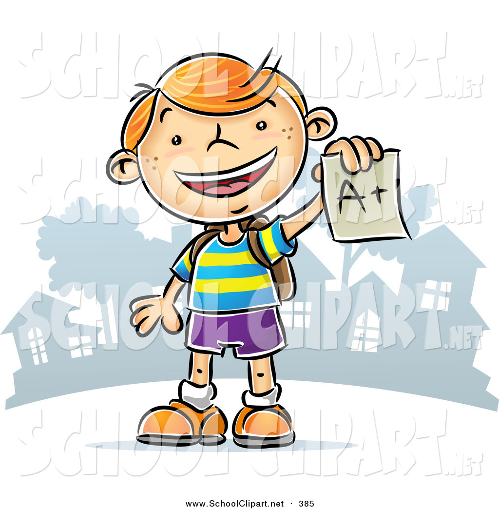Boy Student Clipart Clip Art Of A Happy And Cheerful Red Haired School