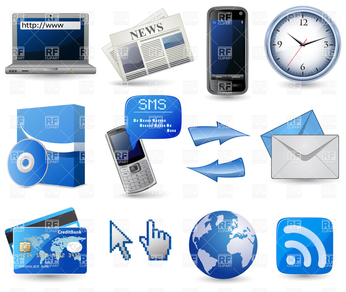 Business Website Icon Set   Blue 5481 Icons And Emblems Download    
