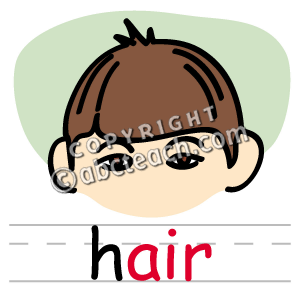 Clip Art  Basic Words   Air Phonics  Hair Color   Preview 1