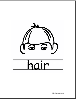 Clip Art  Basic Words  Hair B W  Poster    Preview 1