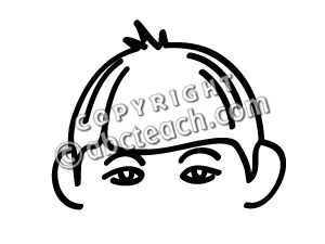 Clip Art  Basic Words  Hair B W Unlabeled   Preview 1
