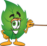 Clip Art Graphic Of A Green Tree Leaf Cartoon Character Holding A    