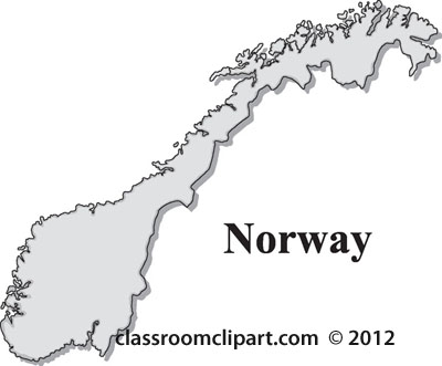 Clipart   Norway Gray Map   Classroom Clipart