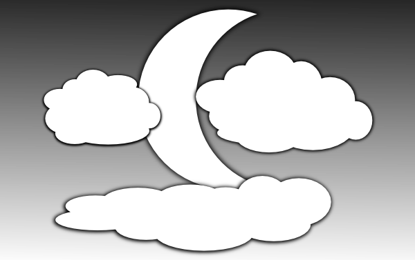 Clouds And The Moon 1 Clip Art