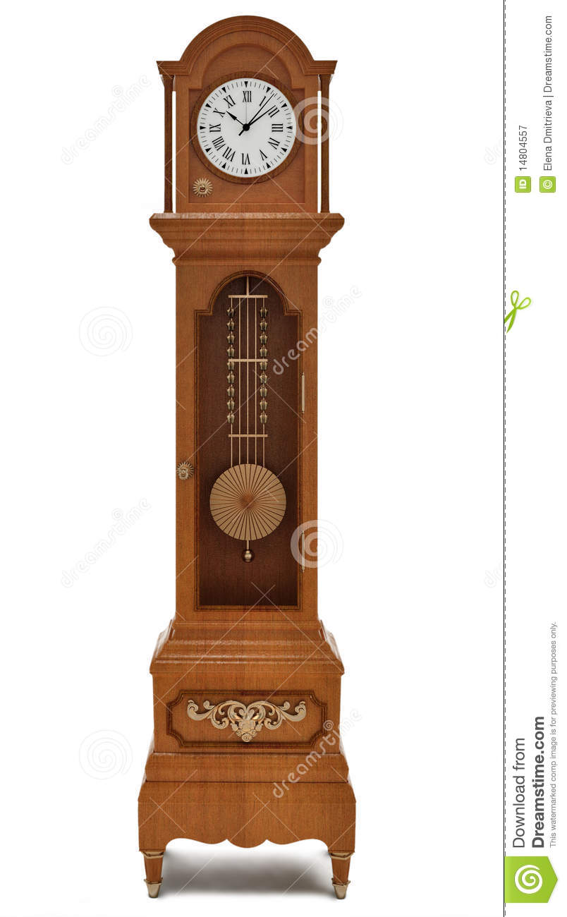 Grandfather S Clock On White Background Royalty Free Stock Photography