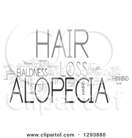 Grayscale Alopecia Hair Loss Word Tag Collage Over White By Macx