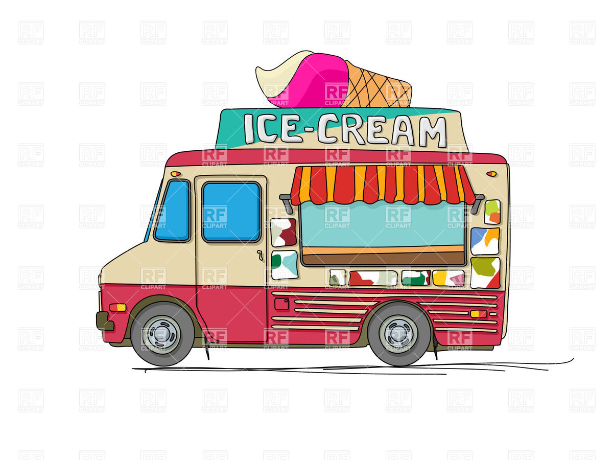 Ice Cream Delivery Cartoon Van 20922 Download Royalty Free Vector