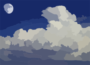 Moon And Clouds Clip Art At Clker Com   Vector Clip Art Online