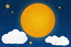 Night Starry Sky Yellow Moon Stock Illustrations Vectors   Clipart