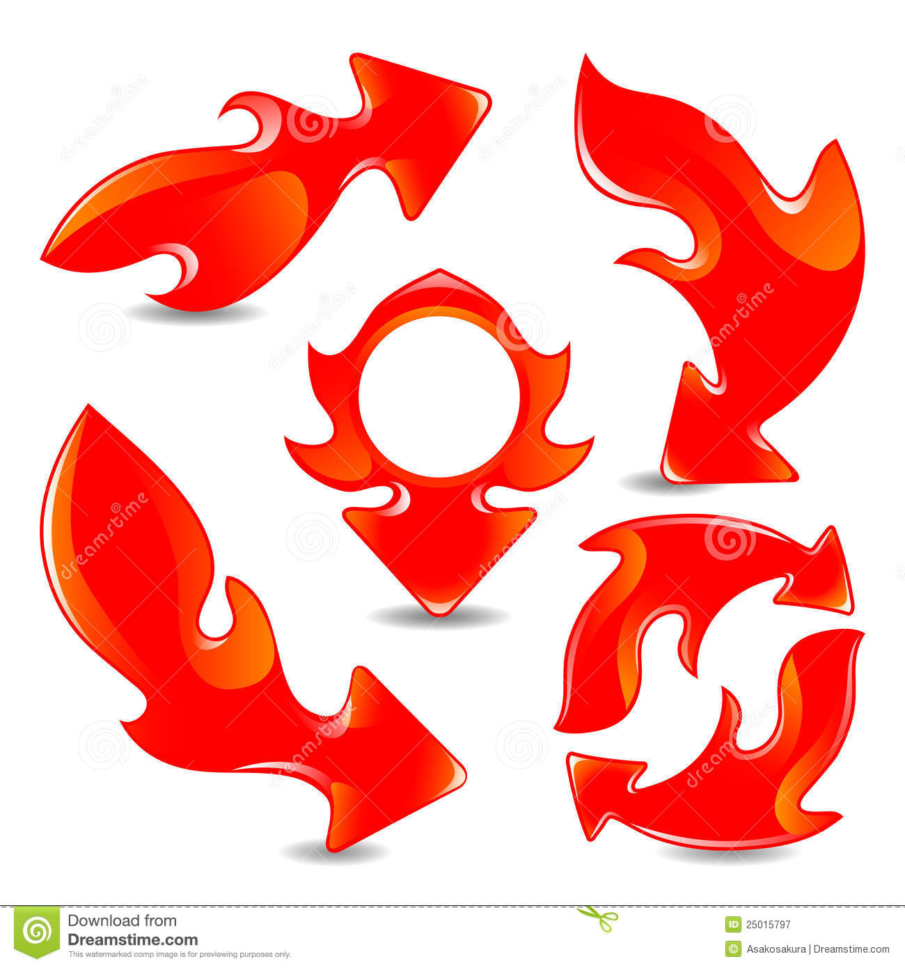 Red Vector Flame Arrows  Group Of Arrows 