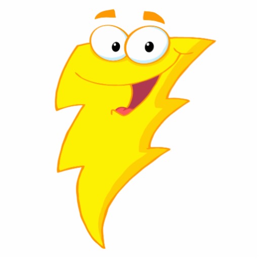 Silly Cute Cartoon Lightning Bolt Character Photo Cut Outs
