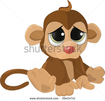 Soft Toy A Sad Monkey Stock Vector 39424741   Shutterstock
