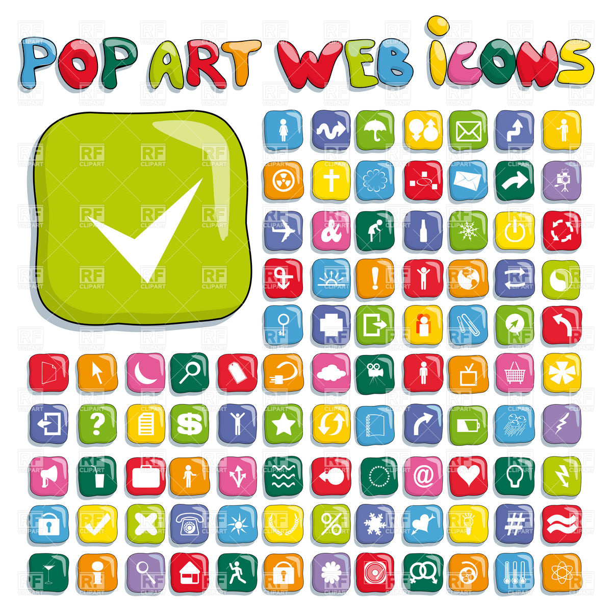 Stylized Pop Art Web Icon Set 6395 Icons And Emblems Download    