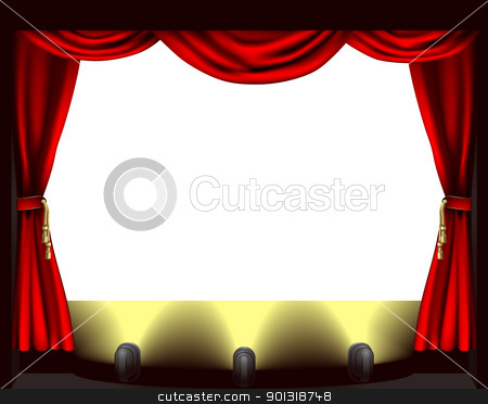 Theatre Stage Stock Vector Clipart A Theatre Stage Lights And