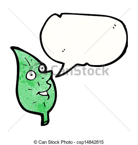 Vector Clip Art Of Cartoon Leaf With Face Csp14842815   Search Clipart    