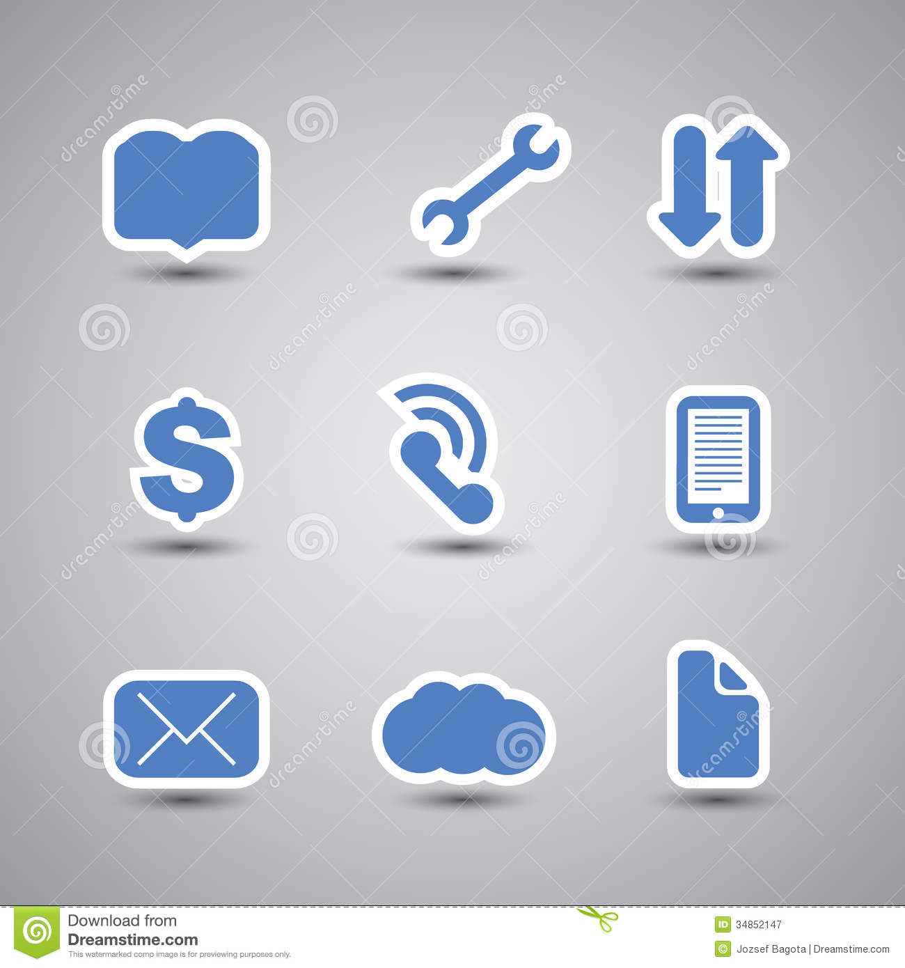 Website Icons Set Blue Icon Illustrations Web Design Clipart Editable