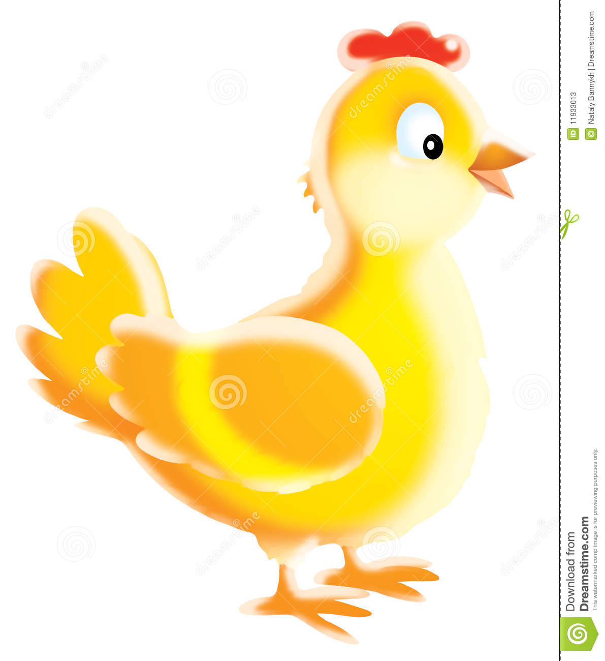 An Isolated Clip Art  Over White  Of The Yellow Hen 