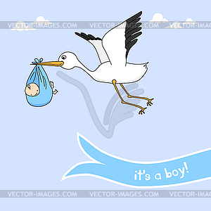 Baby Boy Announcement   Vector Clip Art