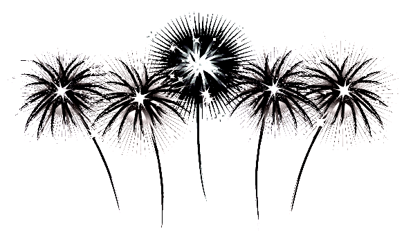 Black And White Fireworks Clip Art 1 Png