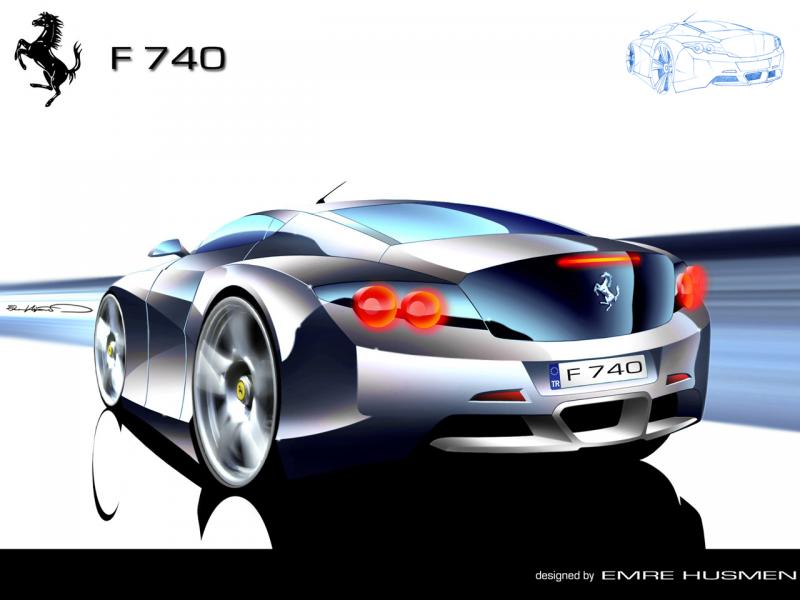 Cars Ferrari Ferrari F740 Concept Cars Graphics Black And White